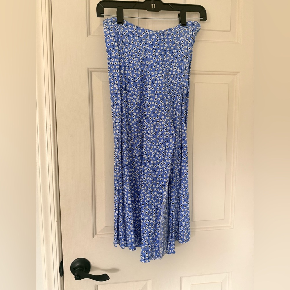 Floral Blue Midi Skirt